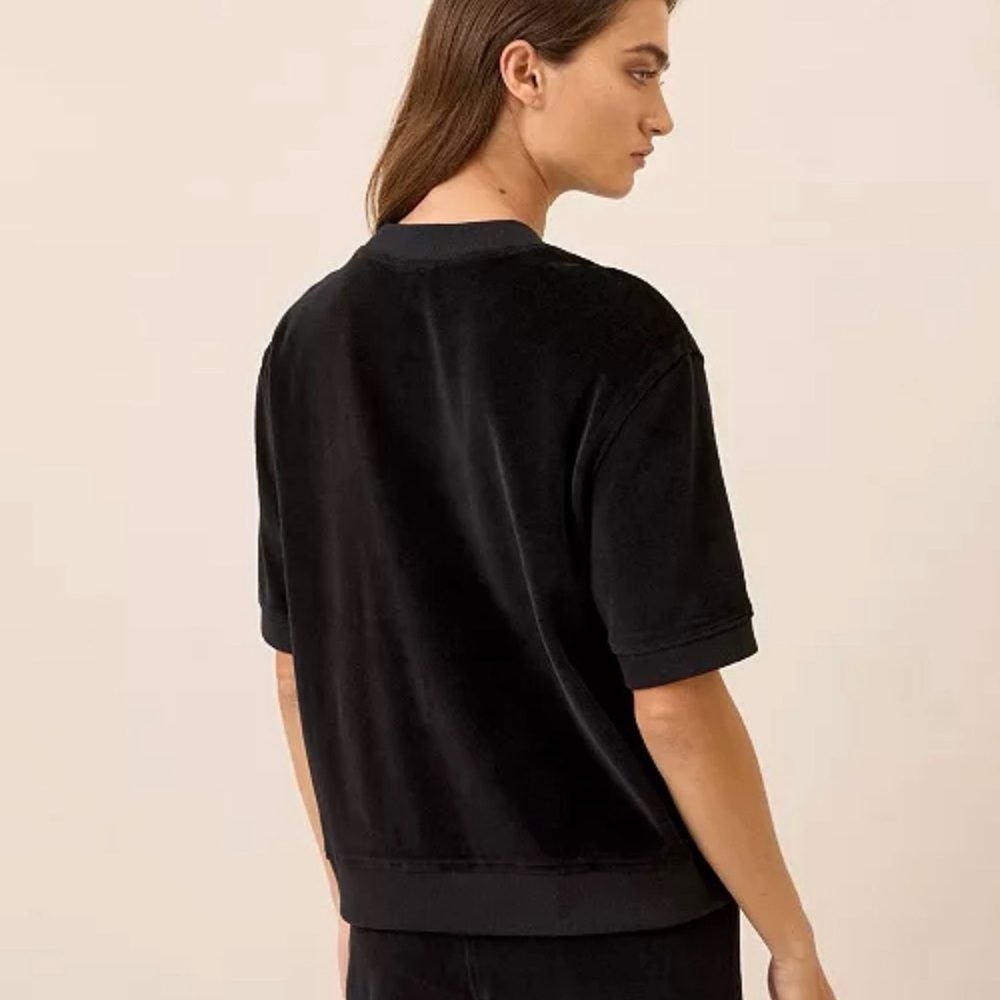 Pact Organic Velvet Wide-Leg Pants Set in Black Medium NWT - Picture 4 of 6